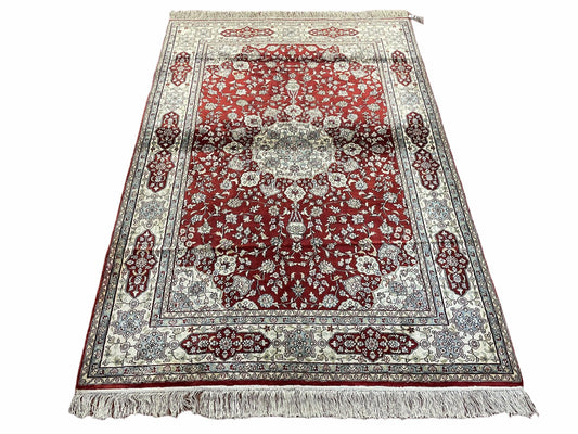 4' X 6' Vintage Fine Handmade Chinese Oriental Silk Rug 400 KPSI Wow