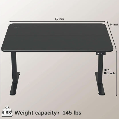 Electric Height Adjustable Standing Desk 55 X 24 Inches
