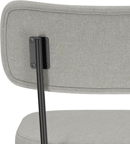 Giselle Swivel Bar Stools Set 2 29 Inch Upholstered Light Grey