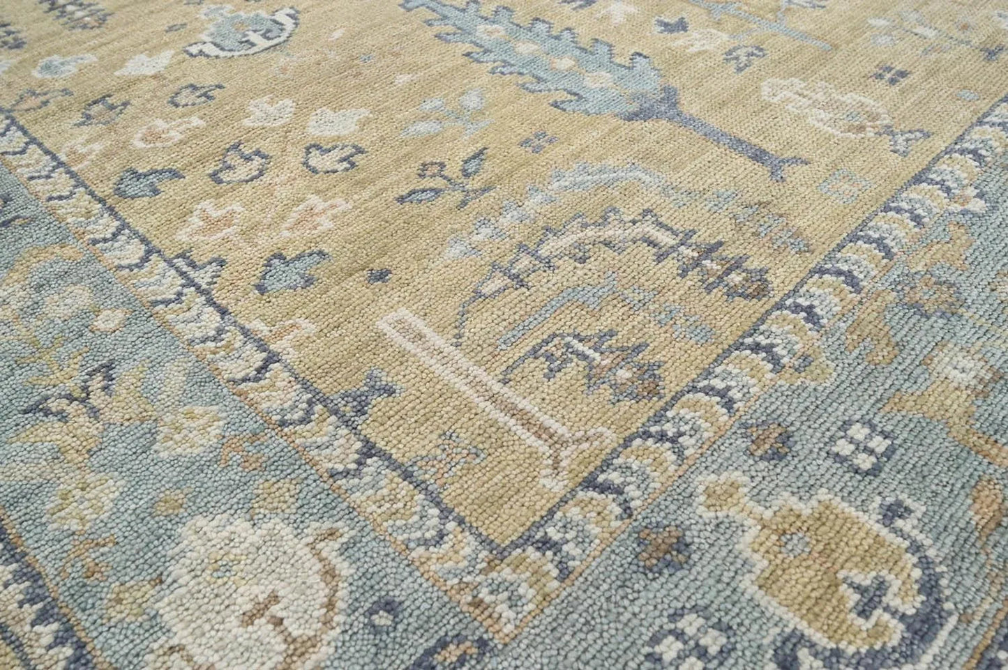 Multi Sizes Warm Beige Hand Knotted Traditional Oushak Wool Oriental Area Rug