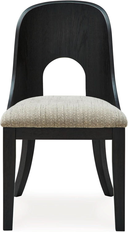 Pair Herringbone Dining Chair Black Gray For Kitchen