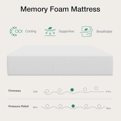 Queen Nano Gel Memory Foam Mattress Cooling Technology
