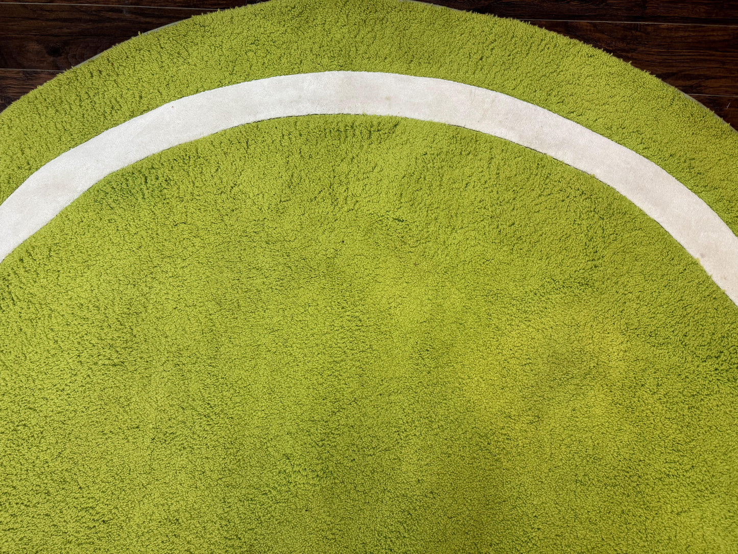 Large Round Rug 9x9, Vintage Retro Design, Lime Green
