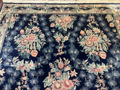 Sino Persian Rug 6x9, Navy Blue, Floral