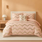 Ziggy Pink Rose Gold Geometric Comforter Set For Full Queen Bed