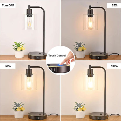 Industrial Touch Table Lamps Set Of 2 Oil Rubbed Bronze