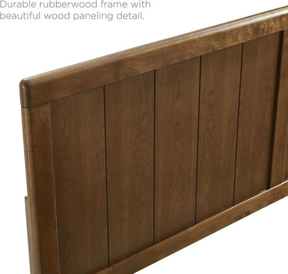 Mid-Century Walnut King Headboard With Contemporary Design