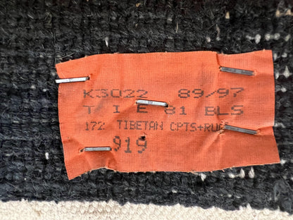 Tibetan Rug 9x12, Hand Knotted Tibet Nepali Contemporary Carpet 9 x 12 ft, Black and Tan, Handmade Area Rug Room Sized, Nepalese Rug