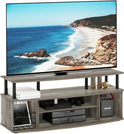 Large Entertainment Center for 55 Inch TV Oak and Black