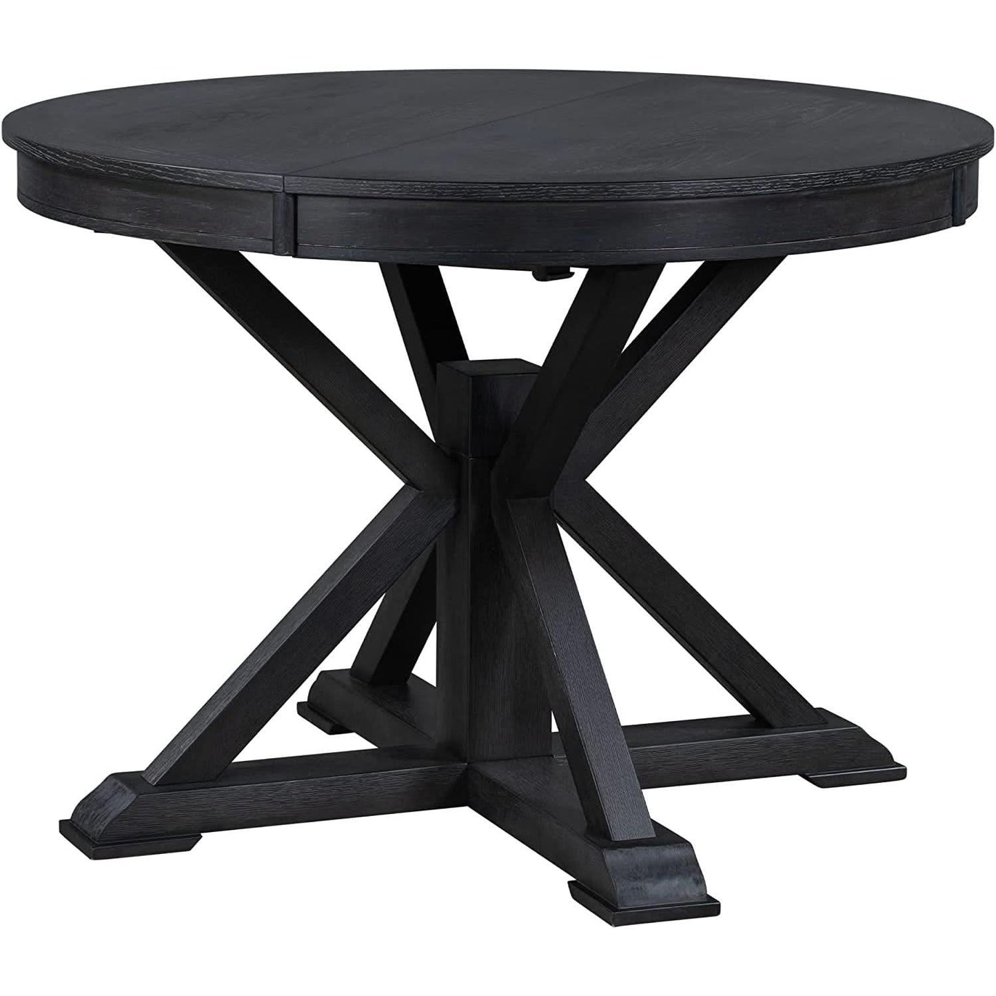 Extendable Round Dining Table Set 5 Piece Modern Farmhouse Style