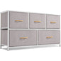 Light Gray 5 Drawer Dresser Tower Unit Small Size Modern