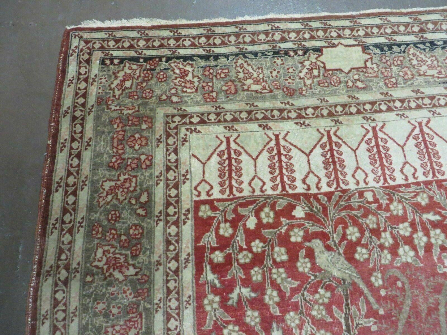 4' X 6' Antique Handmade Turkish Tree Of Life Oriental Wool Rug Birds Red
