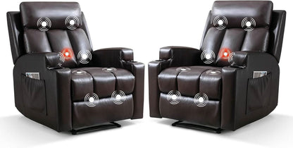 Brown UltraSoft Fabric Manual Recliner With Plush Arms
