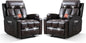 Brown UltraSoft Fabric Manual Recliner With Plush Arms