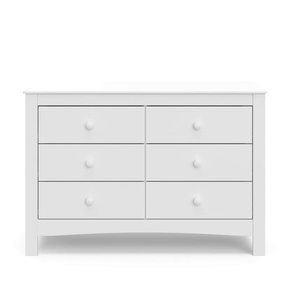 Noah White Six Drawer Dresser GREENGUARD Gold Certified
