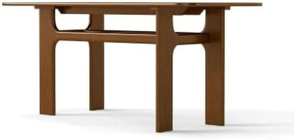 63 Inch Walnut Dining Table With Heavy Duty Legs Farmhouse
