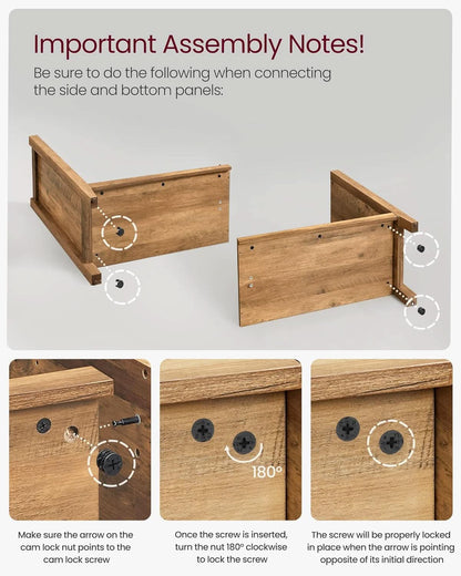 Rustic Walnut Buffet Cabinet With Adjustable Shelves