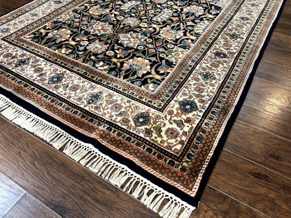 Indo Persian Bidjar Rug 6x10, Vintage Handmade Wool Carpet, Allover Pattern