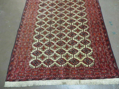 4' X 6' Handmade Finely Knotted Pakistan Turkoman Bokhara Wool Rug Nice