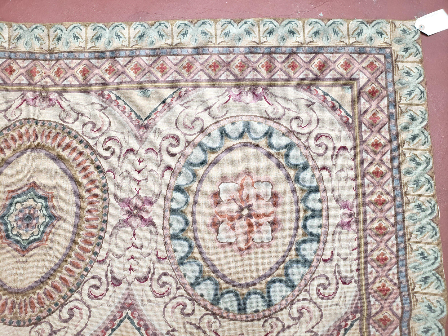 New Needlepoint Rug, 6x9 Needlepoint Carpet, Flatweave Rug, Vicotorian French European English Decor, Elegant Rug for Living Room, Handmade