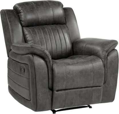 3 Piece Recliner Living Room Set In Brownish Gray Microfiber