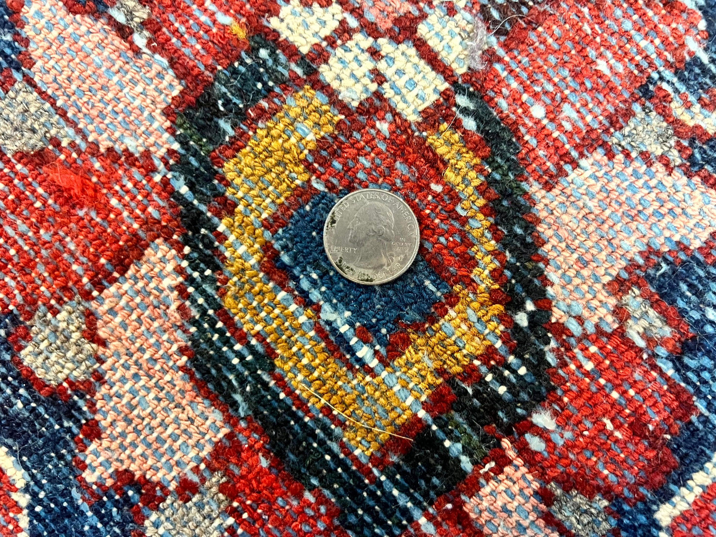 Large Persian Bakhtiari Rug 10x14, Rare Perisan Tribal Rug, Red Blue Ivory Multicolor, Hand Knotted, Semi Antique Carpet