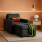 Convertible Sofa Bed Chair Gray Velvet Upholstered