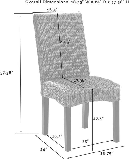 Edgewater Handwoven Rattan Dining Chairs Set Of 2 Seagrass