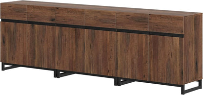 Brown 3 in 1 Sideboard Buffet Cabinet With Adjustable Shelf