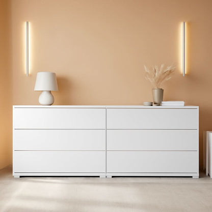White Six Drawer Dresser For Bedroom Storage Solutions