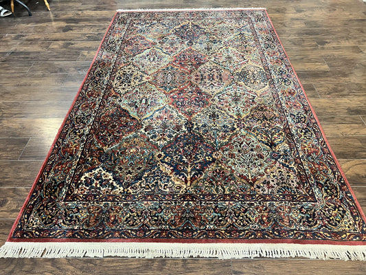 Karastan Multicolor Panel Kirman Rug #717, Wool Karastan Rug 5' 9" x 9', Vintage Multipanel Kirman, Original Karastan Collection 700 Series