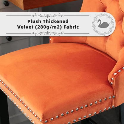 Velvet Upholstered Bar Stools Set Two with Back
