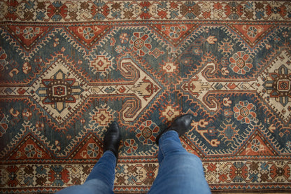 4x14 Vintage Distressed Hamadan Rug Runner