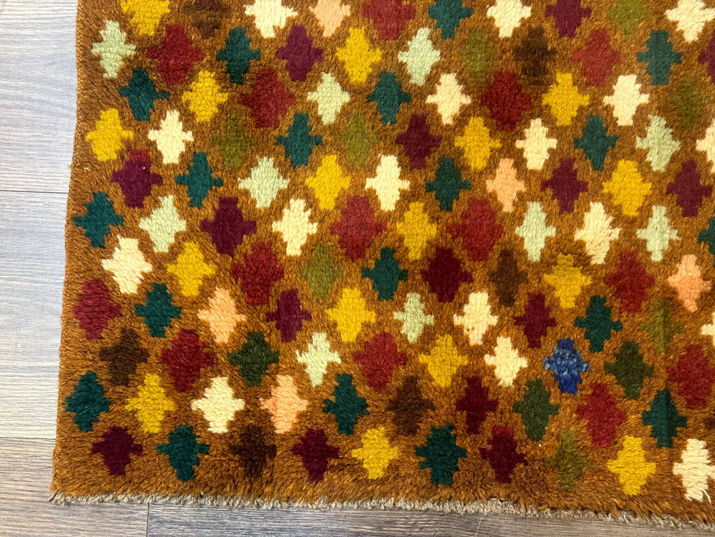 Balouch Rug 3x4, Burnt-Orange, Multicolor, Afghan Rug