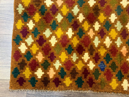 Balouch Rug 3x4, Burnt-Orange, Multicolor, Afghan Rug