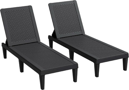 Adjustable Outdoor Chaise Lounge Chairs Set for Relaxation