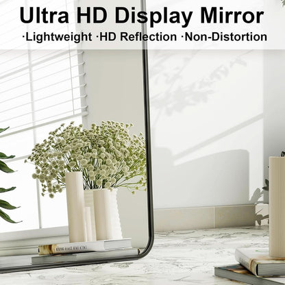 56 Inch Floor Standing Mirror With Black Aluminum Frame
