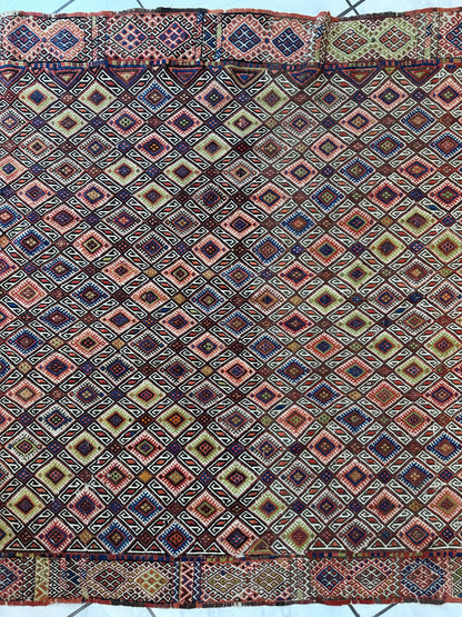 Antique Turkish Jajim Wool Rug 5’6” x 14’5”