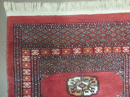 2' 8" X 10' Vintage Handmade Bokhara Turkoman Pakistani Wool Runner Rug Nice