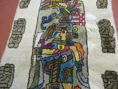 4' X 7' Vintage Handmade Knotted Tribal Nomadic Shag Wool Rug Carpet Prince