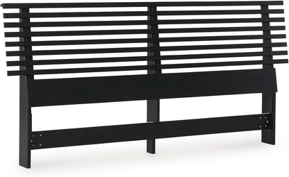 Modern Black Queen Slat Headboard Stylish Bedroom Design
