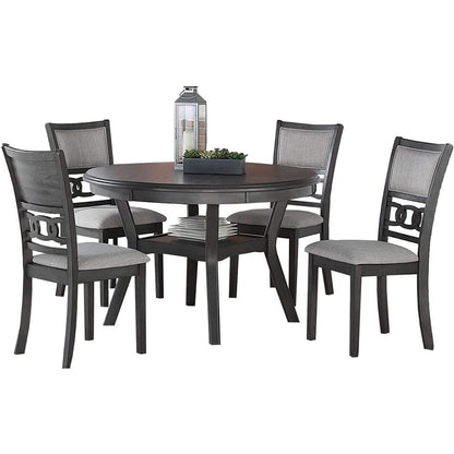 Gray 5 Piece Dining Table Set With 4 Chairs For Kitchen