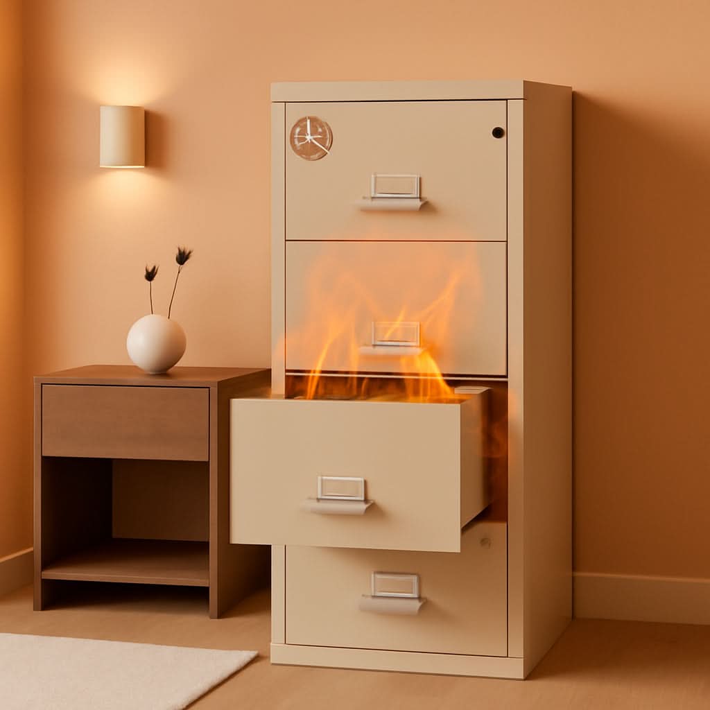 Vertical 4 Drawer Fire Rated File Cabinet Parchment Key Lock – Roy's Home