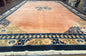 Chinese Wool Rug 11x18, Palace Sized Chinese Carpet, Peking Rug, Peach and Blue, Open Field, Simple Design, Art Deco Rug, Large Handmade Rug