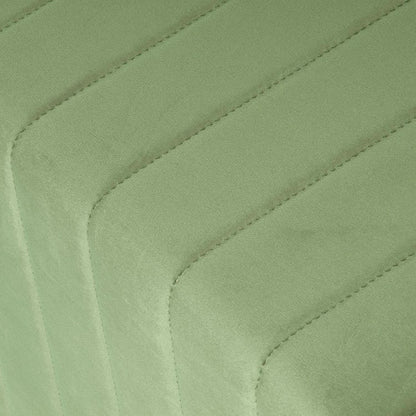Green Velvety Tufted Ottoman Footstool 18.5 Inches