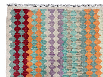 Colorful Kilim Rug 6x8 Multicolor Turkish Kilim Rug 6 x 8 Flat Weave Kilim Playful Anatolian Kilim Wool Kilim New Rug