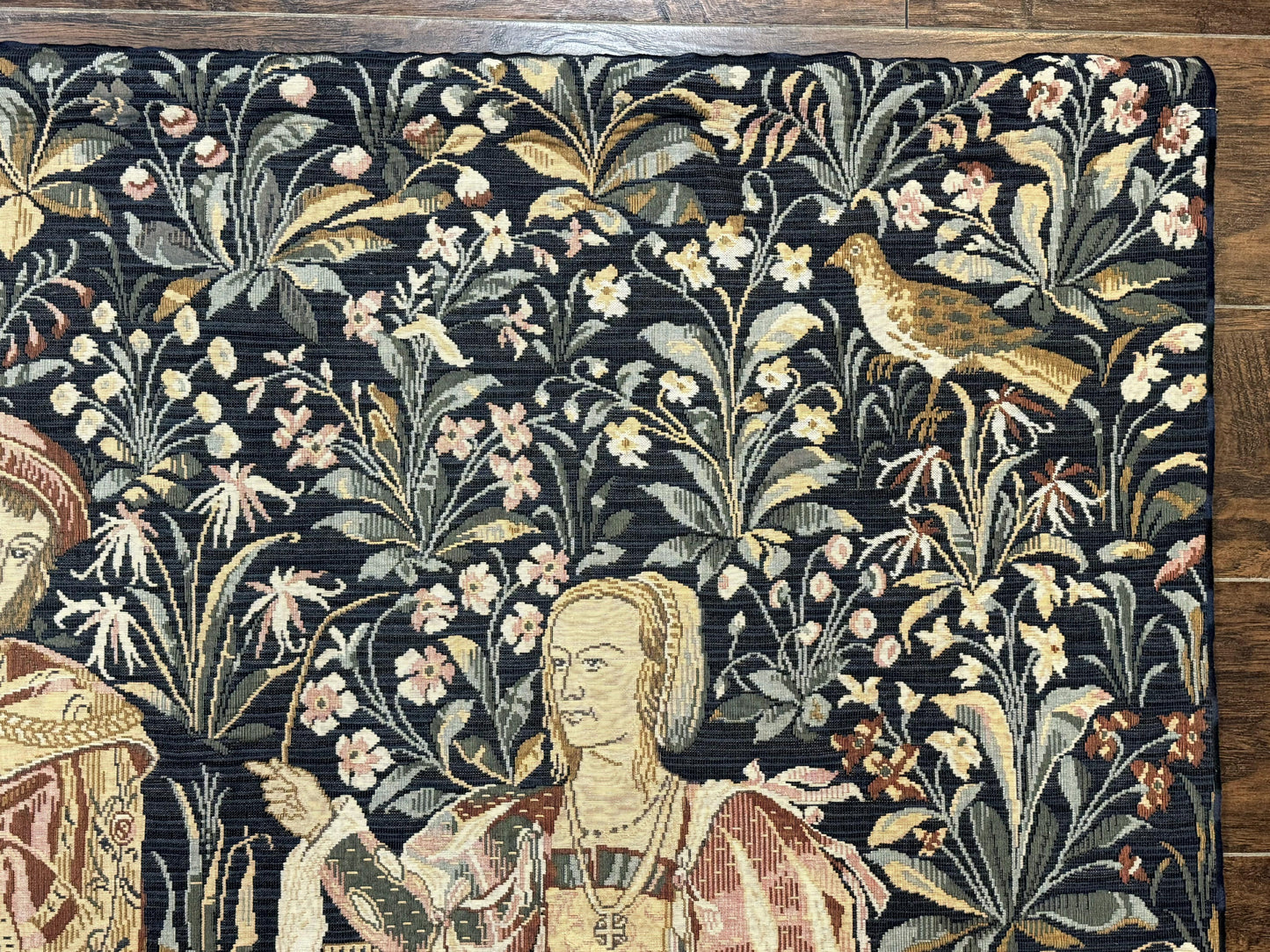 Vintage Belgium Tapestry 4x5, The Concet Musicians, Green