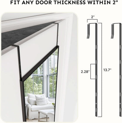 48x14 Inch Full Length Tempered Glass Door Mirror Over Door