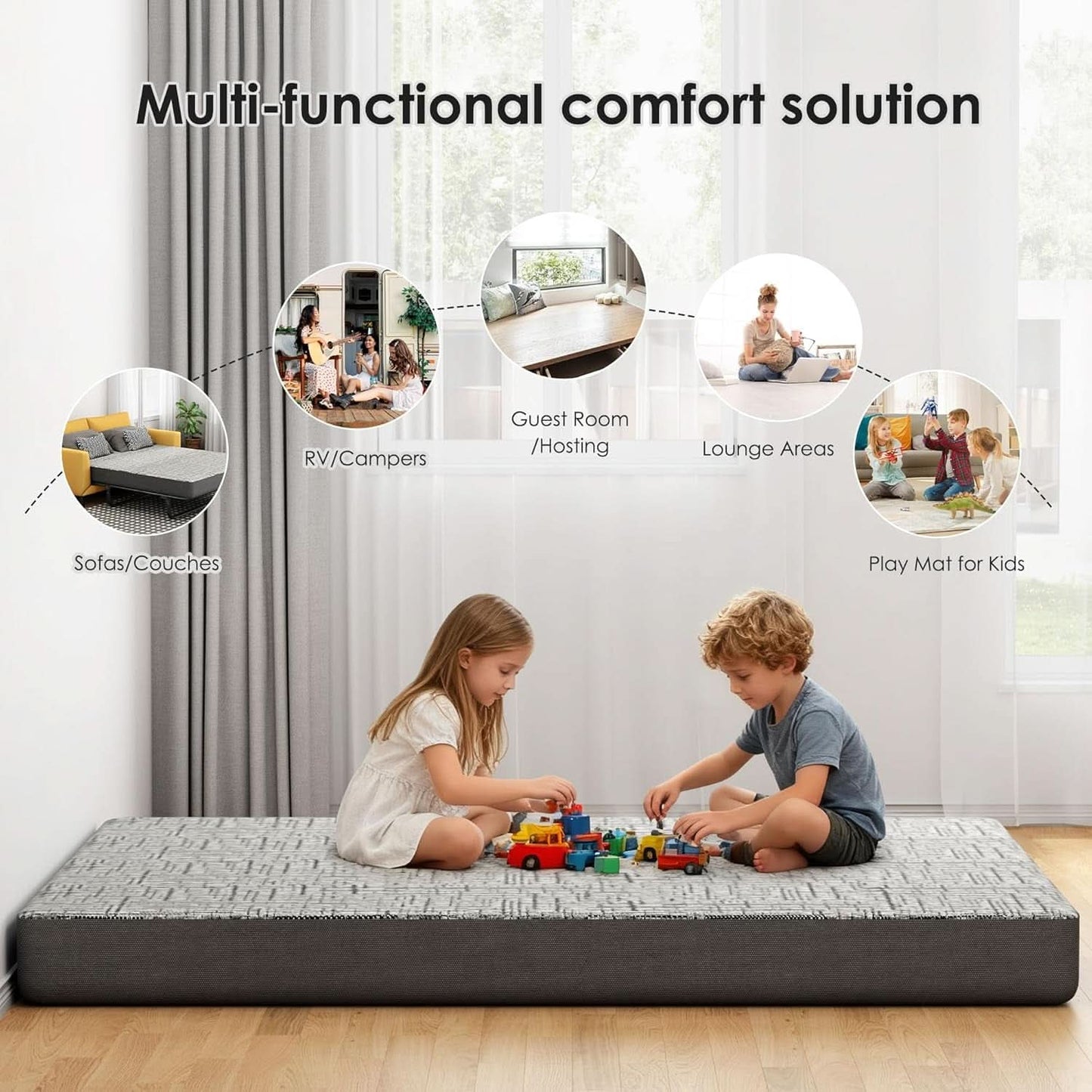 4-Inch Memory Foam Sofa Mattress Queen Size