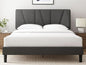 Queen Size Upholstered Bed Frame With Asymmetric Headboard